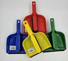 STIFF BRISTLE DUSTPAN & BRUSH (choose colour)