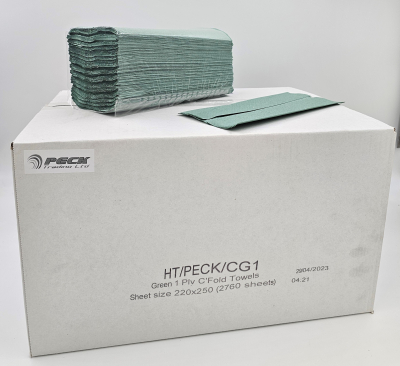 HAND TOWEL - C.FOLD GREEN 1PLY